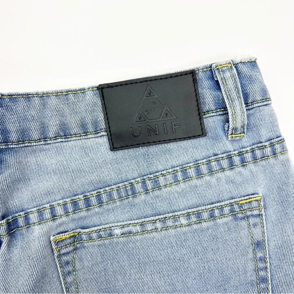 UNIF‎ Light Wash Denim Shorts Distressed Indie Size 26